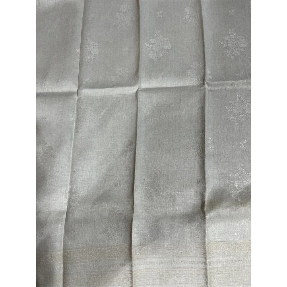 Vintage Linen Fringed Dresser Table Runner 40”x 21” And Cotton Dish Towel 24”x17